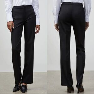 Lafayette 148 Menswear Virgin Wool Blend High Rise Pants in Black Size 16W NEW
